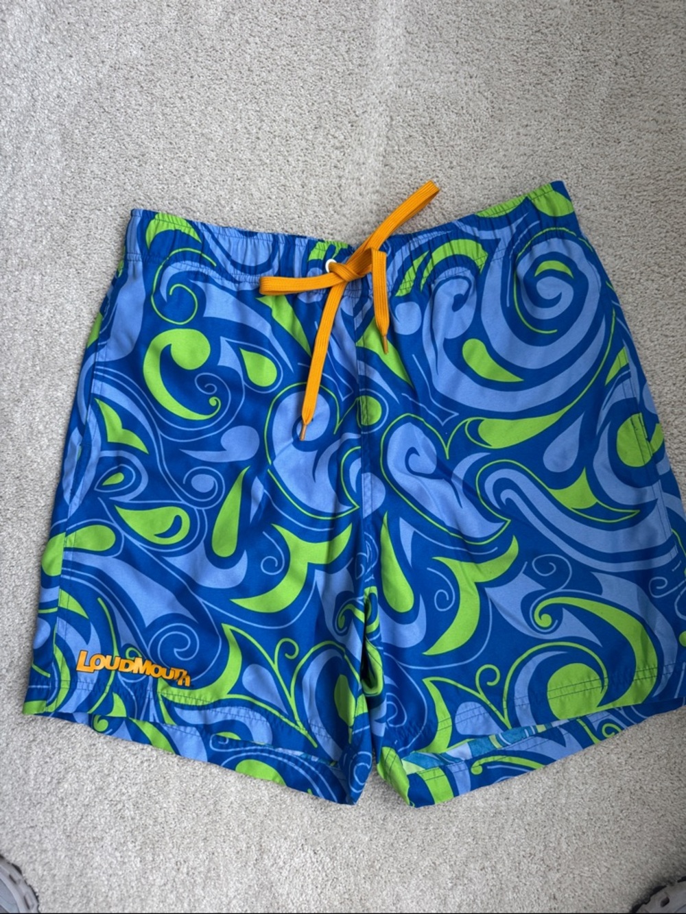 Loudmouth Boys Blue, Lime & Orange Swim Trunks